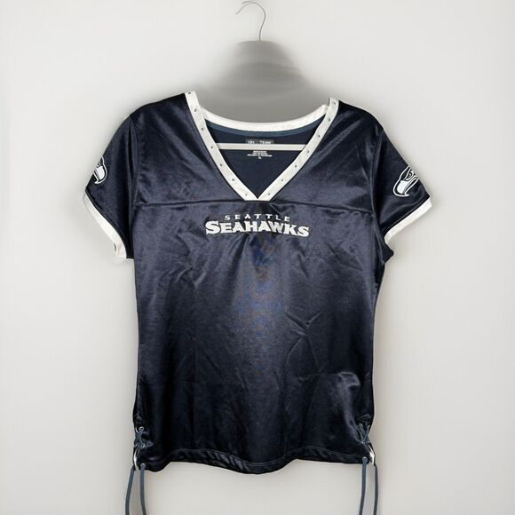 Seattle Seahawks Women’s Jersey Size XL Lace Up V-neck And Side Details - Picture 1 of 6